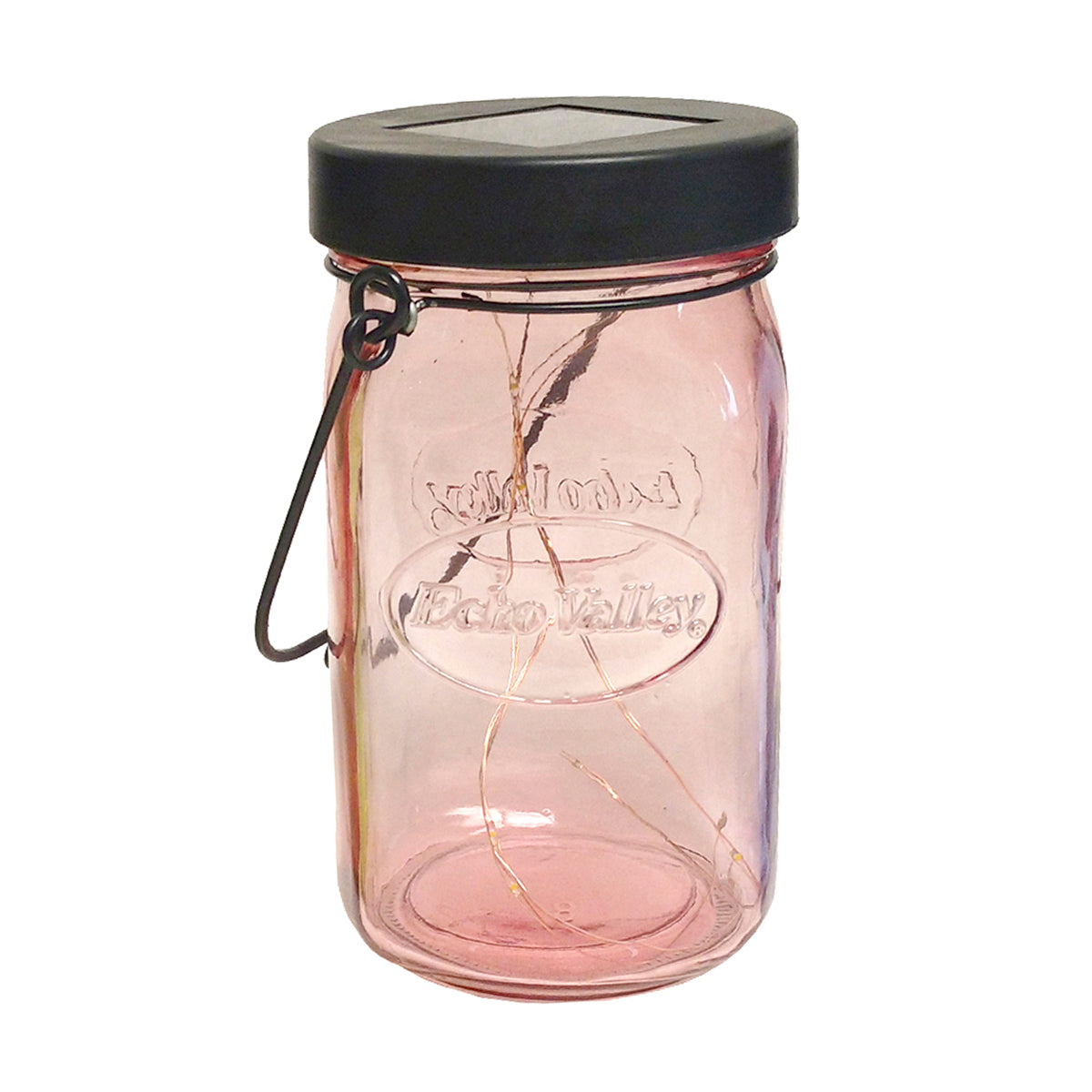 Twinkle Light Solar Jar Lantern (Pink)