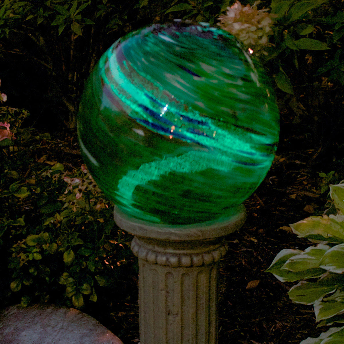 10" Green Swirl Illuminarie Gazing Globe