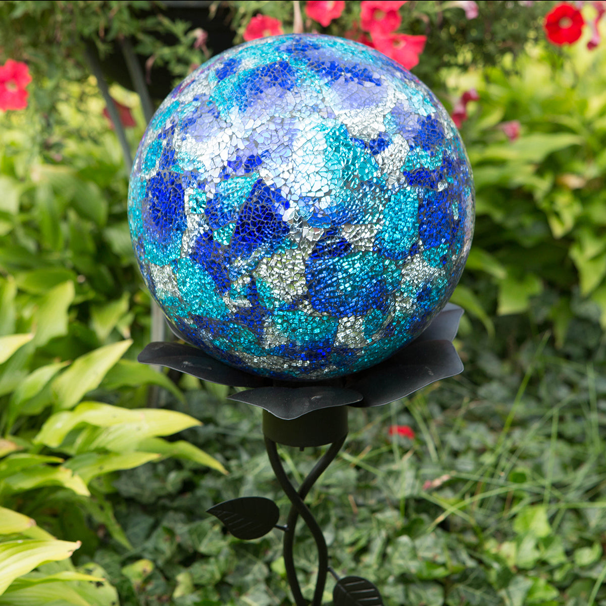 10" Blue/Aqua Mosaic Gazing Globe