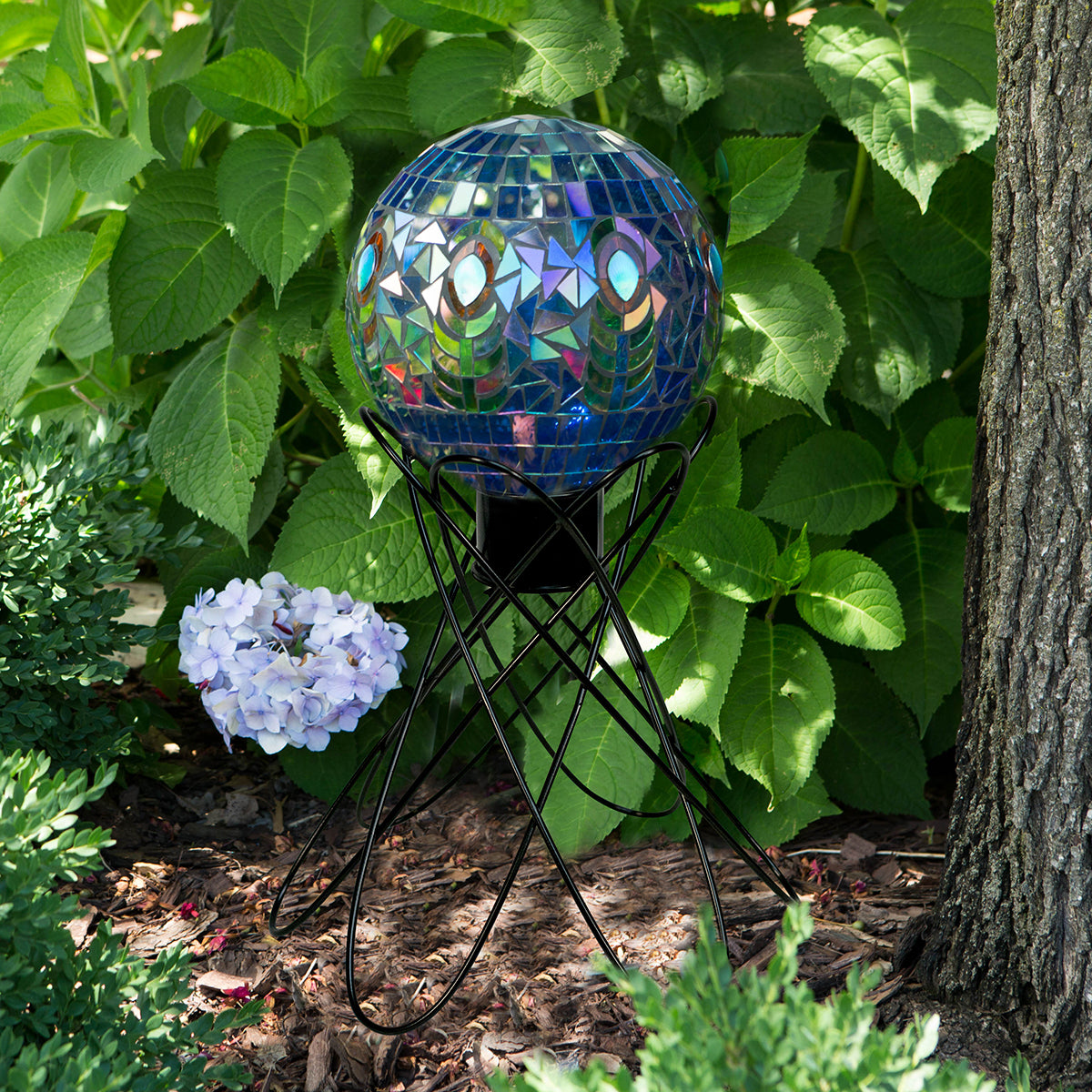 10" Translucent Peacock Mosaic Globe