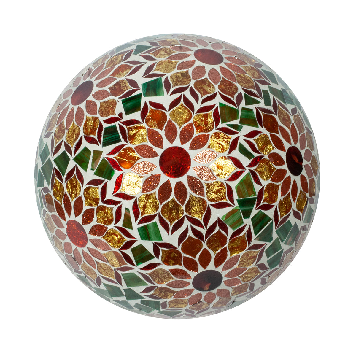 10" Poinsettia Mosaic Gazing Globe
