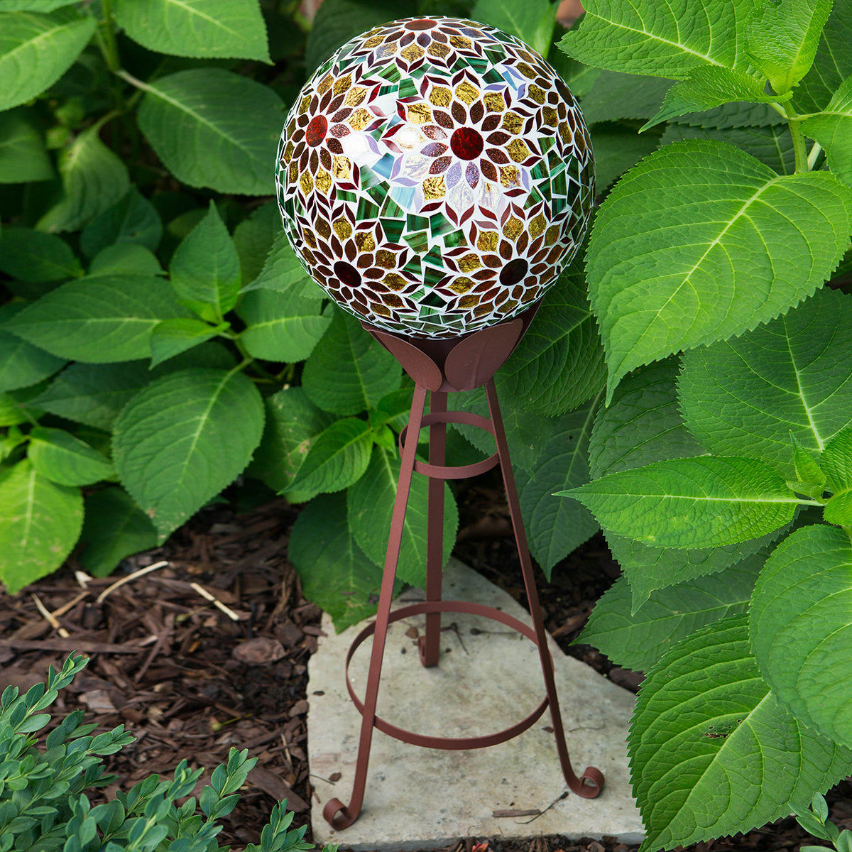 Leaf Globe Stand - Rust